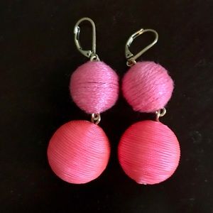 J. Crew Ball Drop Earrings- pink